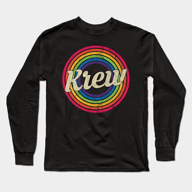 Krew - Retro Rainbow Faded-Style Long Sleeve T-Shirt by MaydenArt